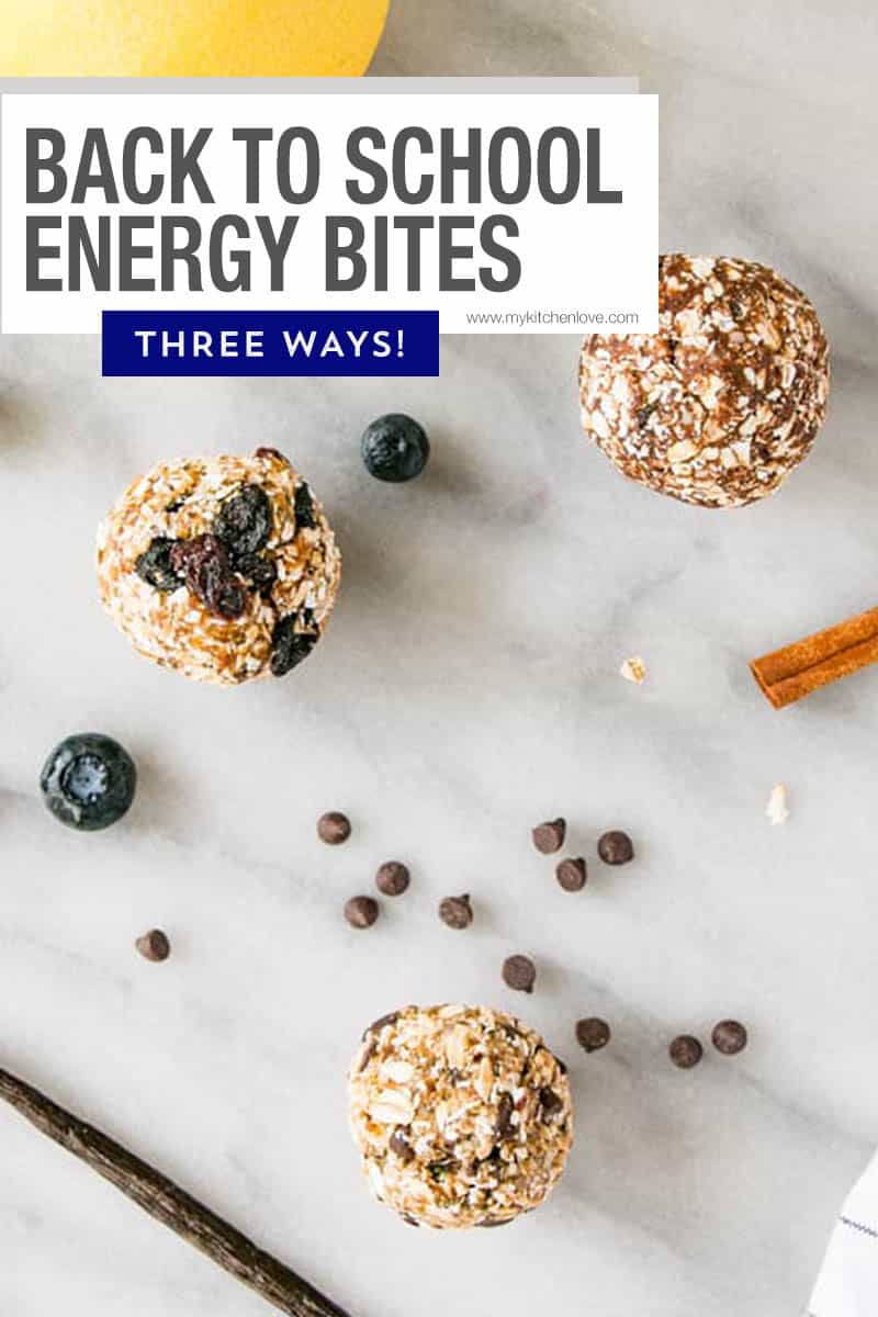Snacks for School! 5 new and fresh ideas for nut-free and healthy options for kids! Kid-Friendly Oat Bites are perfect for Back-to-School and are freezer friendly meaning they can go the distance. These healthy snacks for kids aren't to be missed! via @mykitchenlove