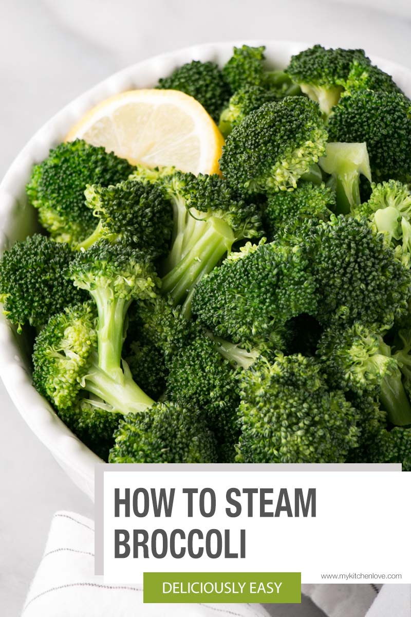 How to Steam Broccoli is a guide to get crisp, bright green broccoli every time without a steamer. Using simply water and broccoli, this easy and nutritious cooking method is a breeze to master. via @mykitchenlove