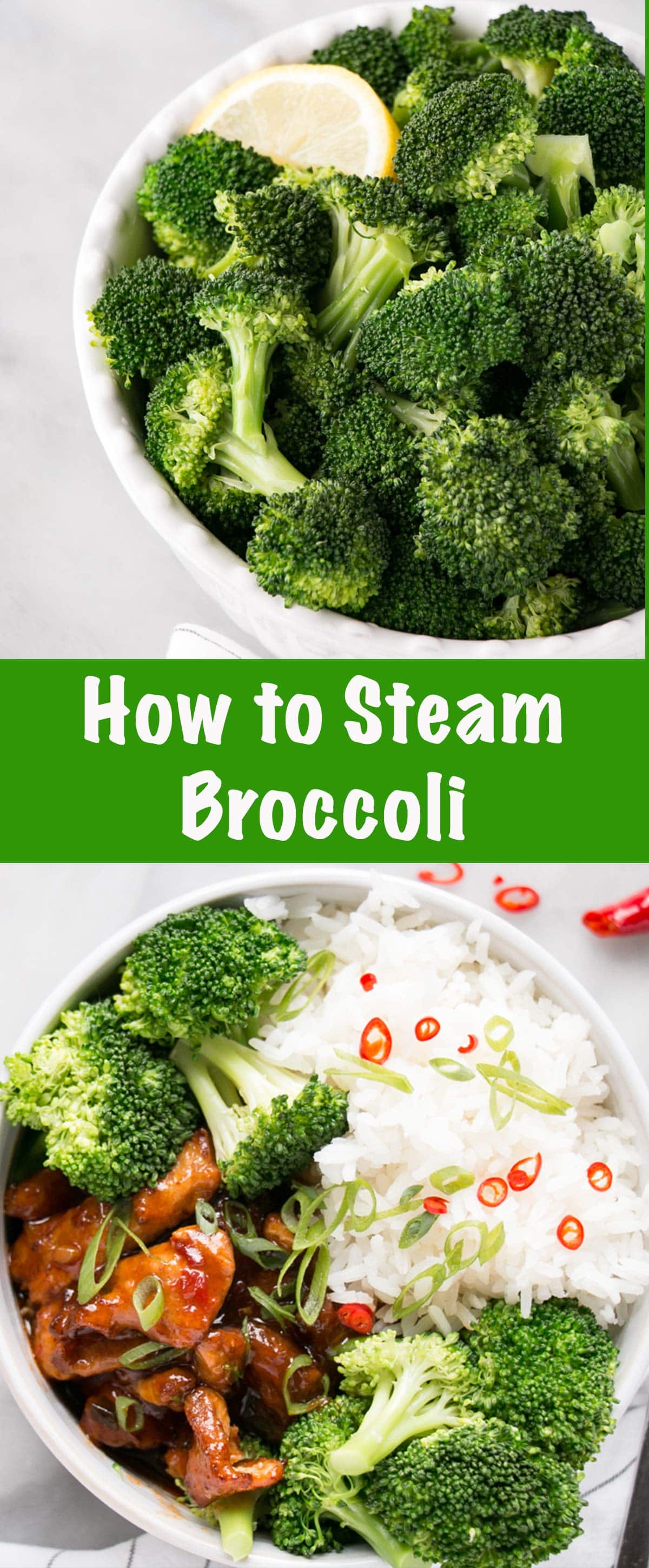 How to Steam Broccoli is a guide to get crisp, bright green broccoli every time without a steamer. Using simply water and broccoli, this easy and nutritious cooking method is a breeze to master. via @mykitchenlove